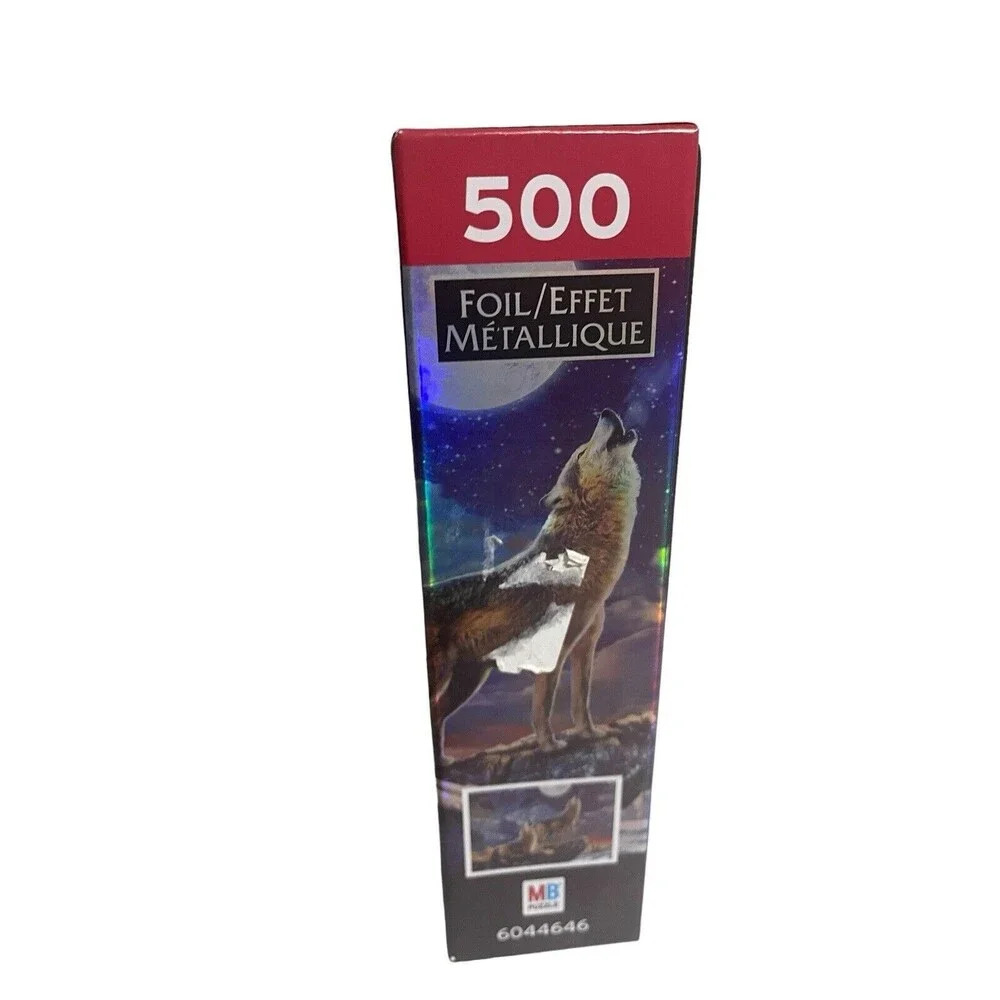 Milton Bradley Wolves Howling To The Moon Foil 500 Piece 24 x 18 Jigsaw Puzzle - Picture 9 of 12